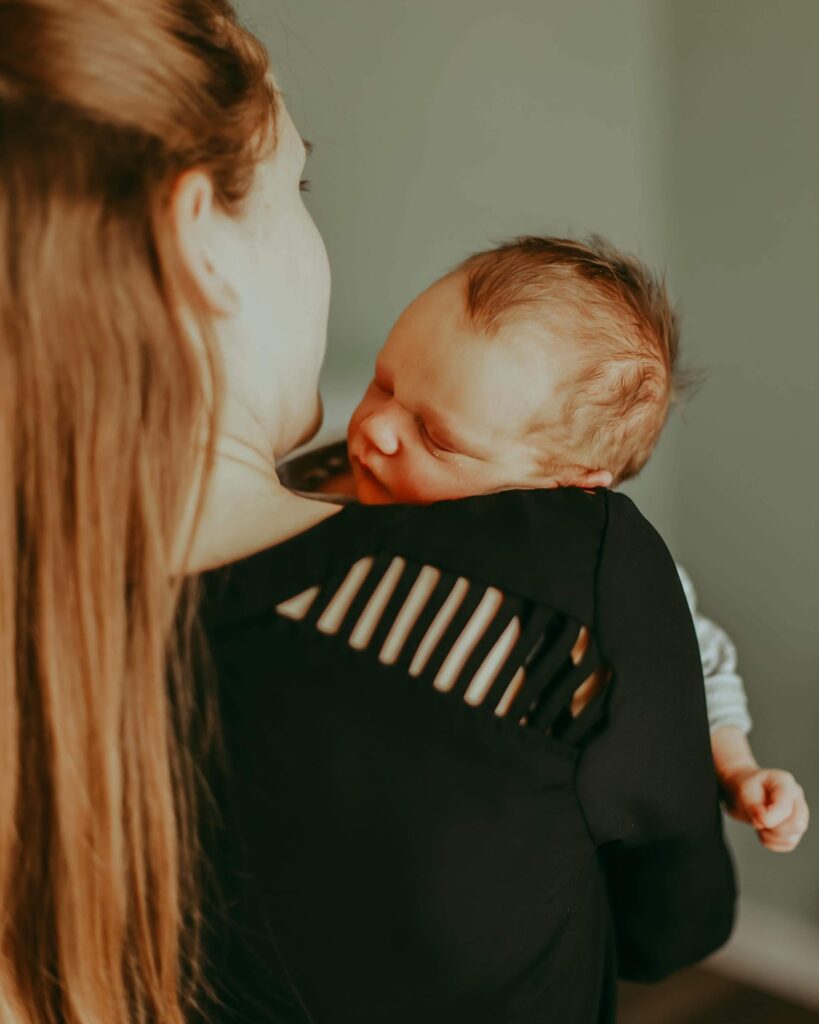 Mother holding child